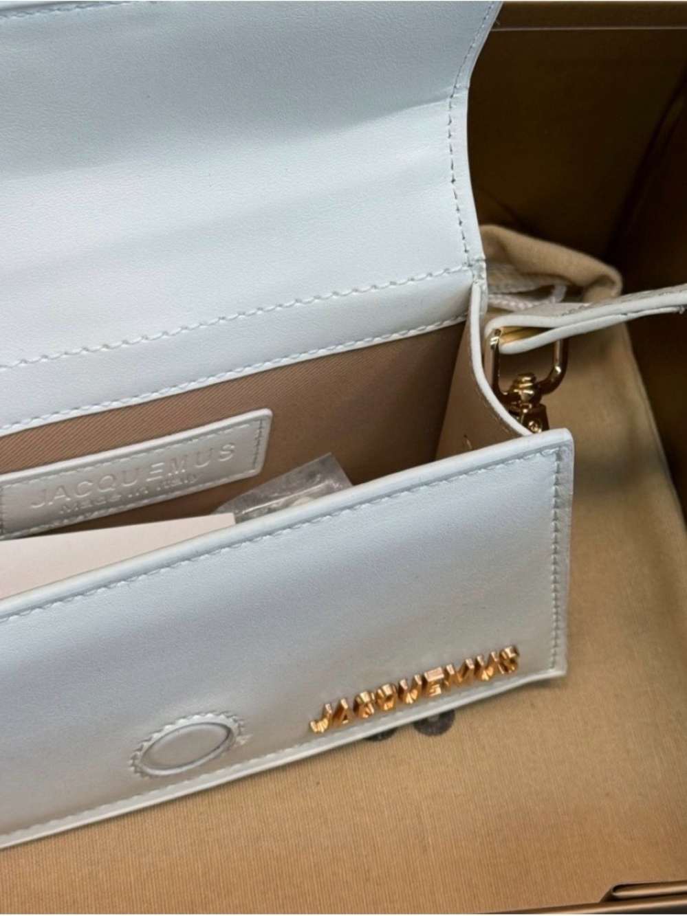 White Leather Crossbody Bag - Picture 5 of 5